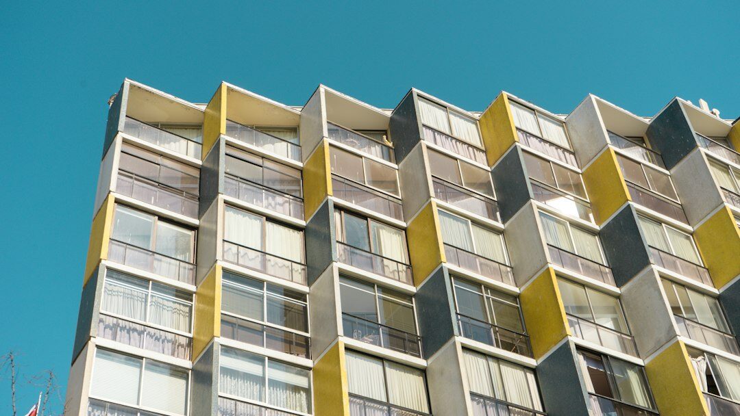 Detail of a colorful facade and outdoor staircase in Valparaiso, Chile